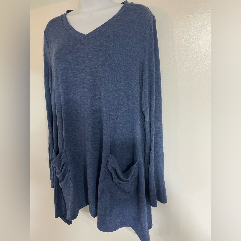 Logo by Lori Goldstein Pocket Long Sleeve Tunic L new without tag